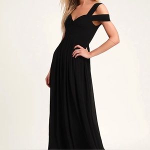 Lulus Black Make Me Move Chiffon Maxi Dress